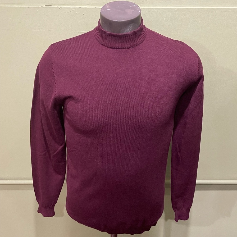 Lavane sweater shirt mock neck burgundy regular fit